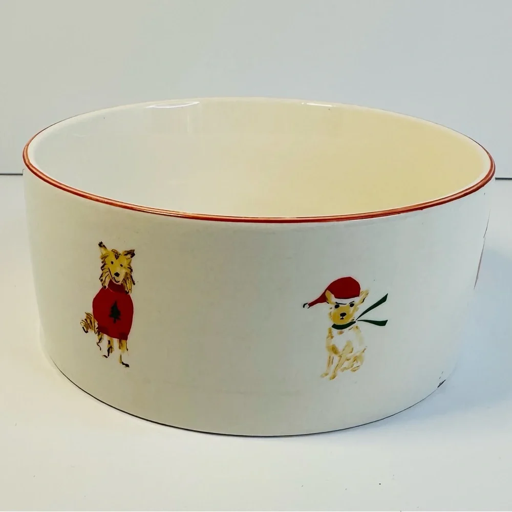 Beth Briggs Christmas Ceramic Dog Bowl